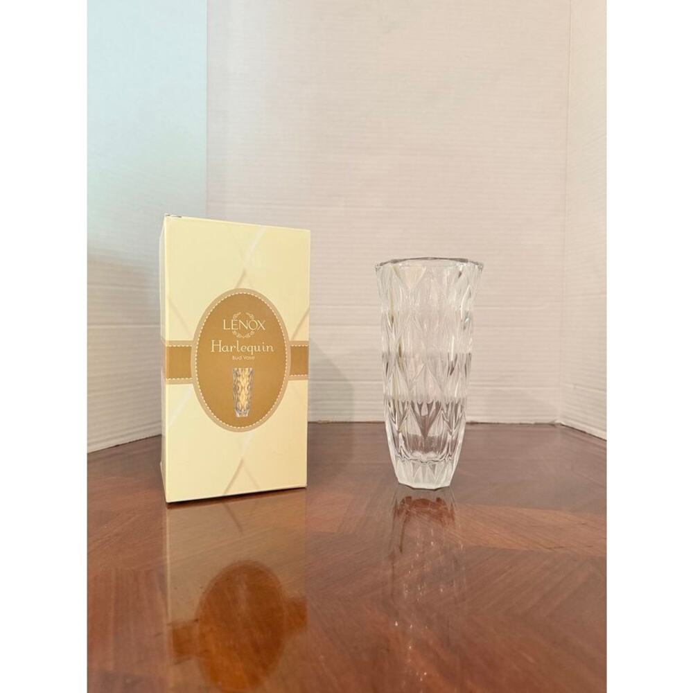 Lenox Harlequin Lead Crystal Bud Vase – 6–7″ Tall, Vintage, Germany/Czech